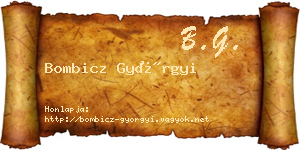 Bombicz Györgyi névjegykártya